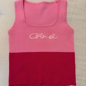 Two-Tone Pink and Red Top